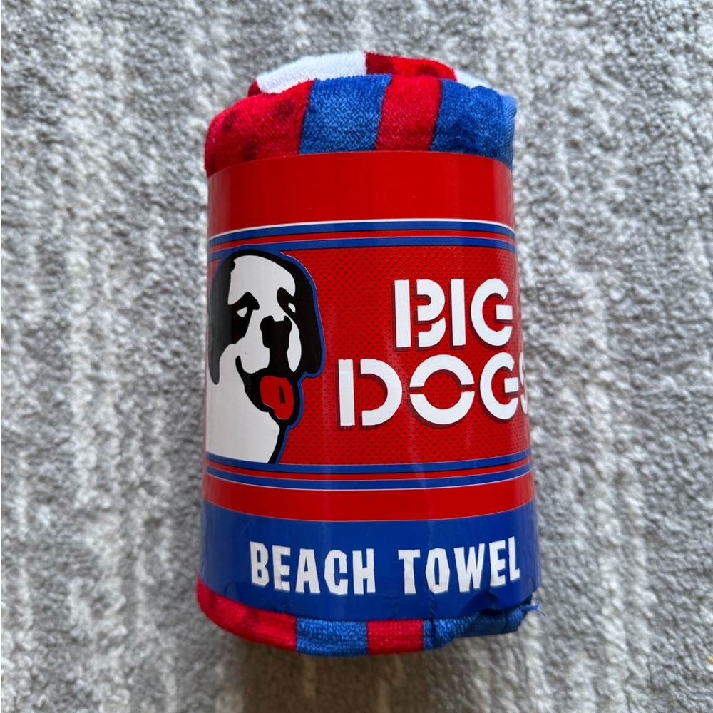 Big Dogs Red & Blue Stripe Beach Towel Roll